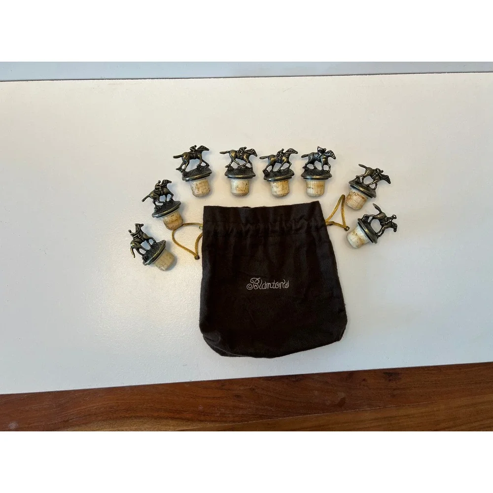 Blanton's Bourbon Horse Bottle Stoppers Complete Set of 8 Letters with Bag